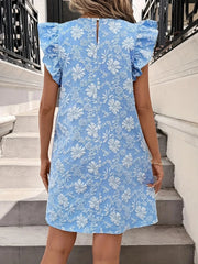 Floral Ruffle Sleeve Summer Dress