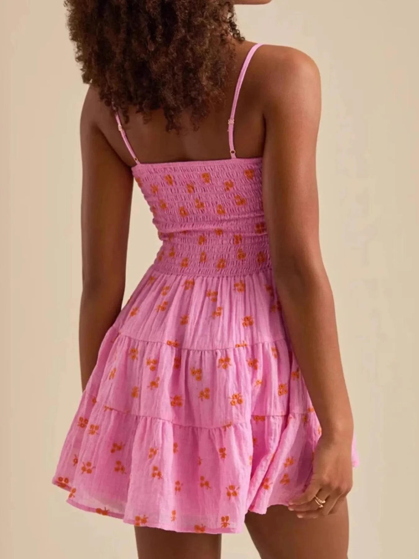 Floral Smocked Tiered Mini Cami Dress