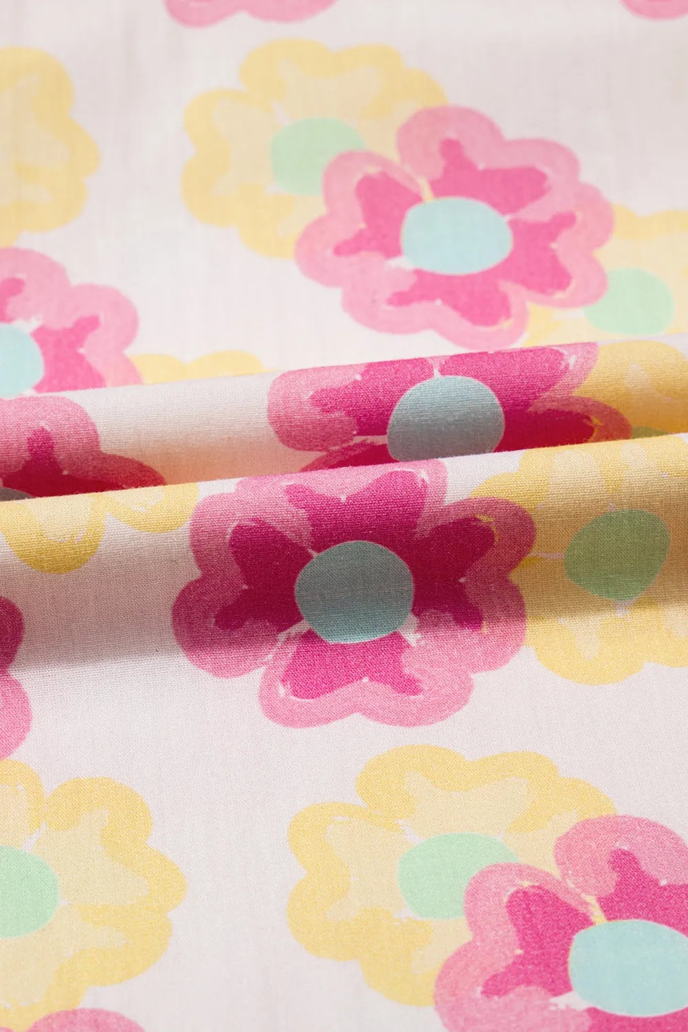 Floral Square Neck Puff Sleeve Pleated Flared Midi Dress