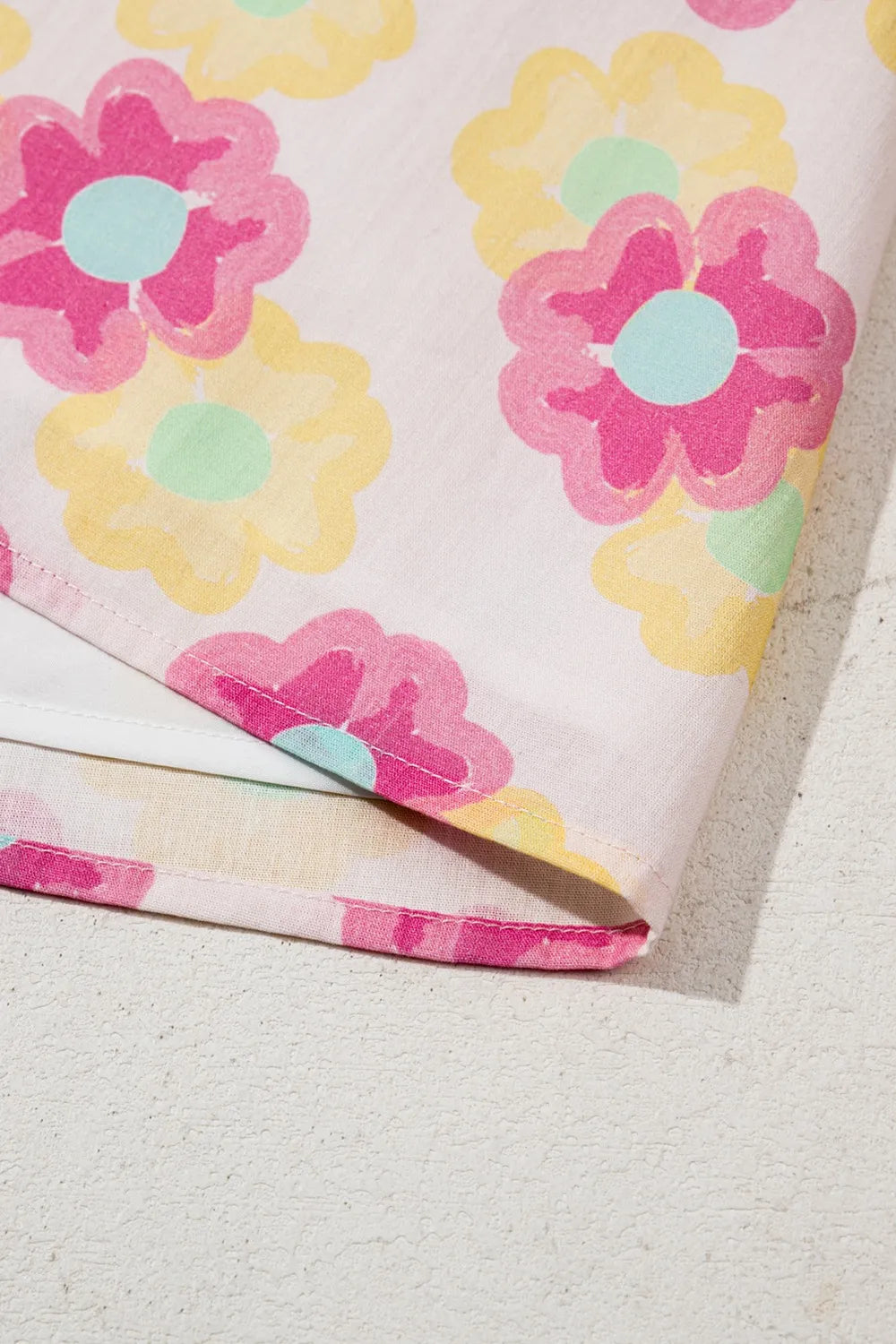 Floral Square Neck Puff Sleeve Pleated Flared Midi Dress