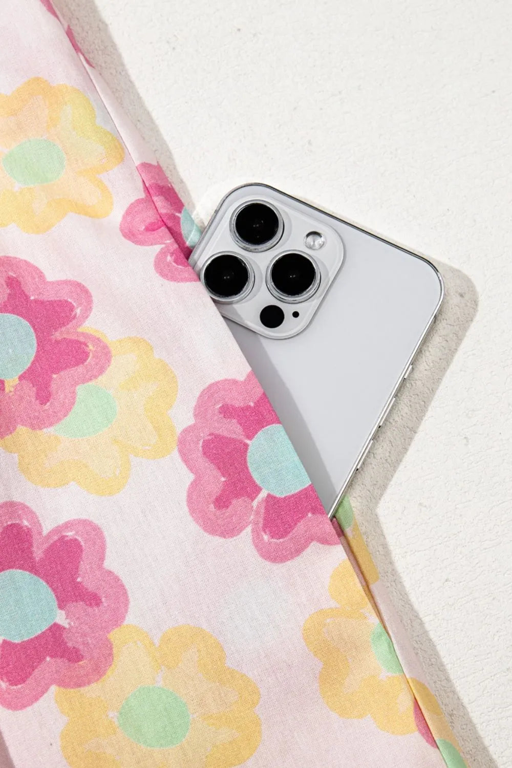 Floral Square Neck Puff Sleeve Pleated Flared Midi Dress