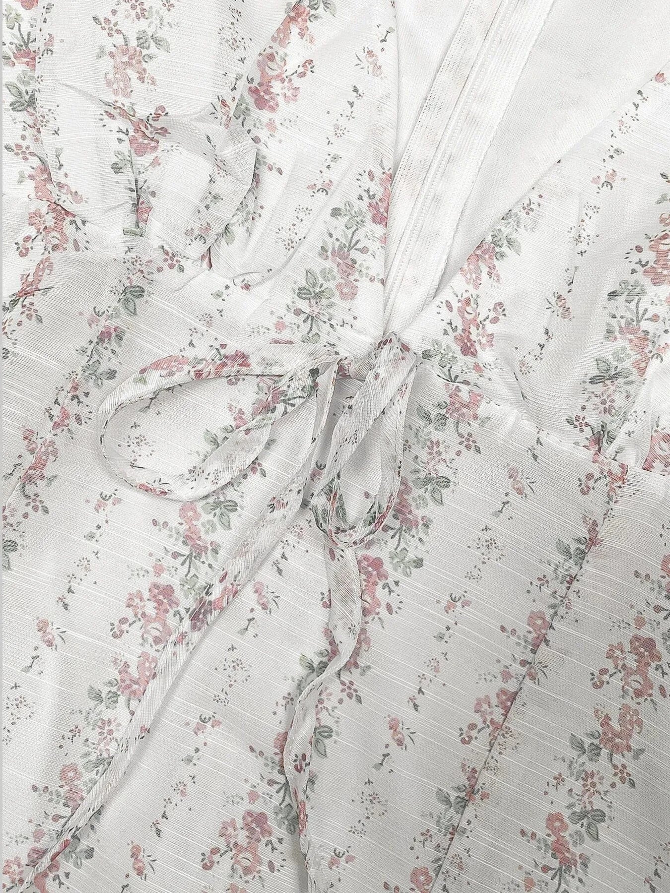 Floral Tie-Front Deep V-Neck Mini Dress