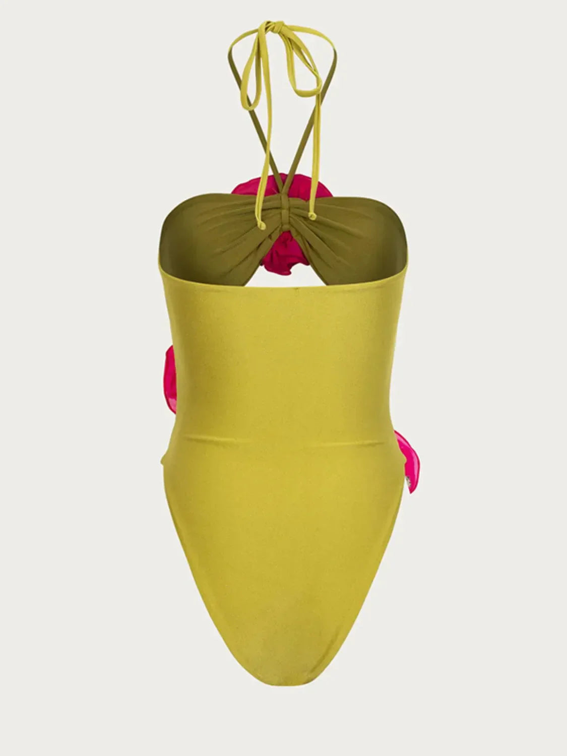 Flower Cutout Halter Neck One-Piece Swimwear