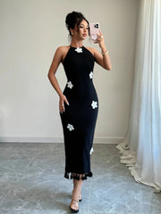 Flower Halter Neck Dress