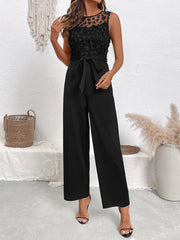 Flower Sleeveless Wide Leg Jumpsuit
