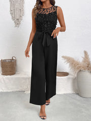 Flower Sleeveless Wide Leg Jumpsuit