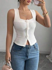 Flower Square Neck Tank