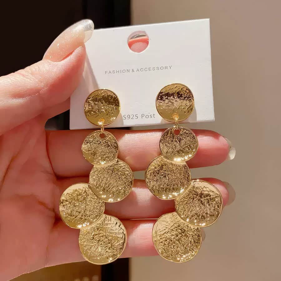 Focisa Statement Drop Earrings Gold