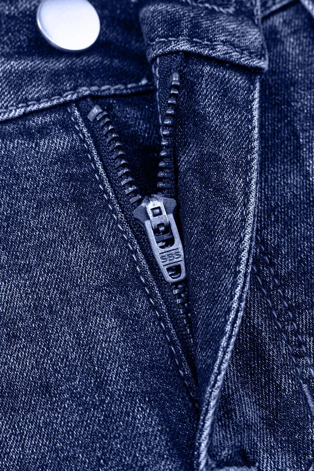 Folded Cuffs Distressed Straight High Waist Jeans