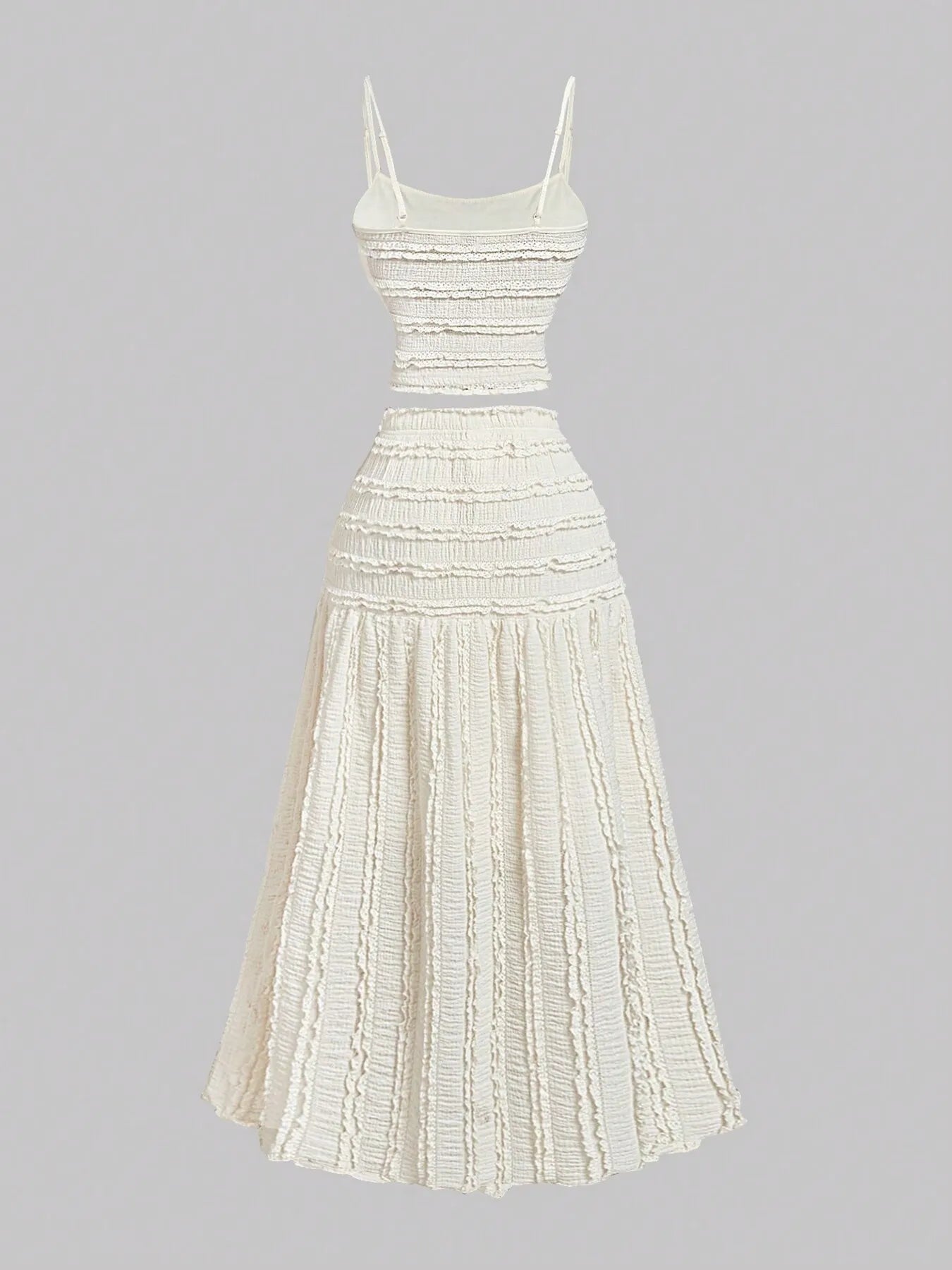 Frill Scoop Neck Cami and Skirt Set