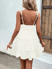 Frill Tiered Swiss Dot Cami Dress