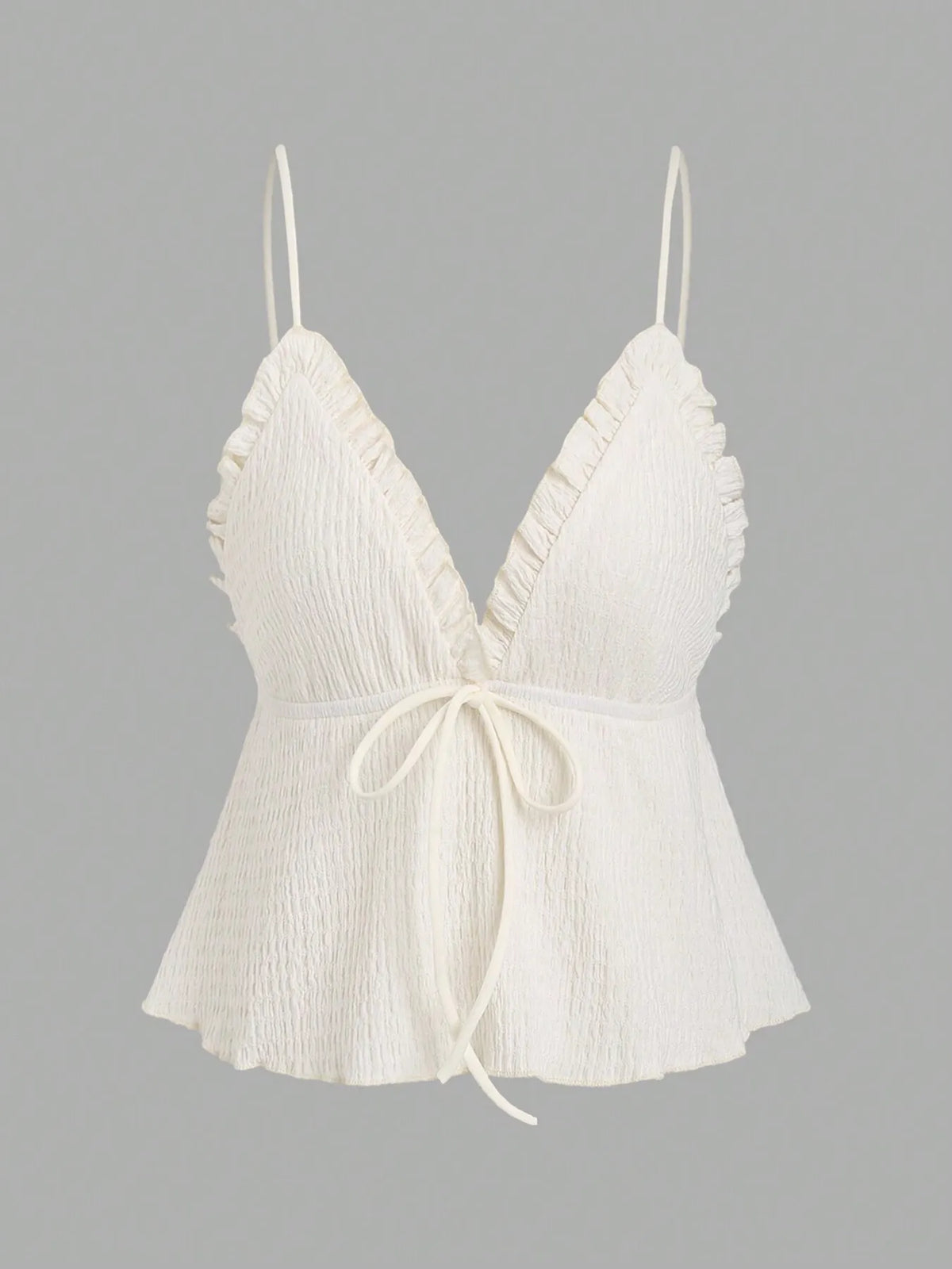 Frill V-Neck Cami Off-white / XS
