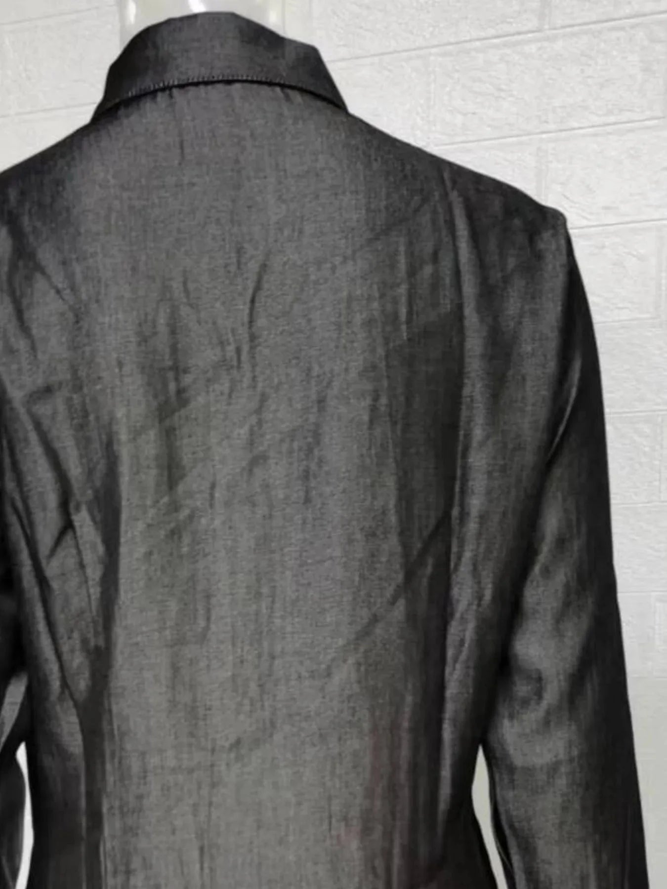 Full Size Button-Down Maxi Denim Dress Plus Size