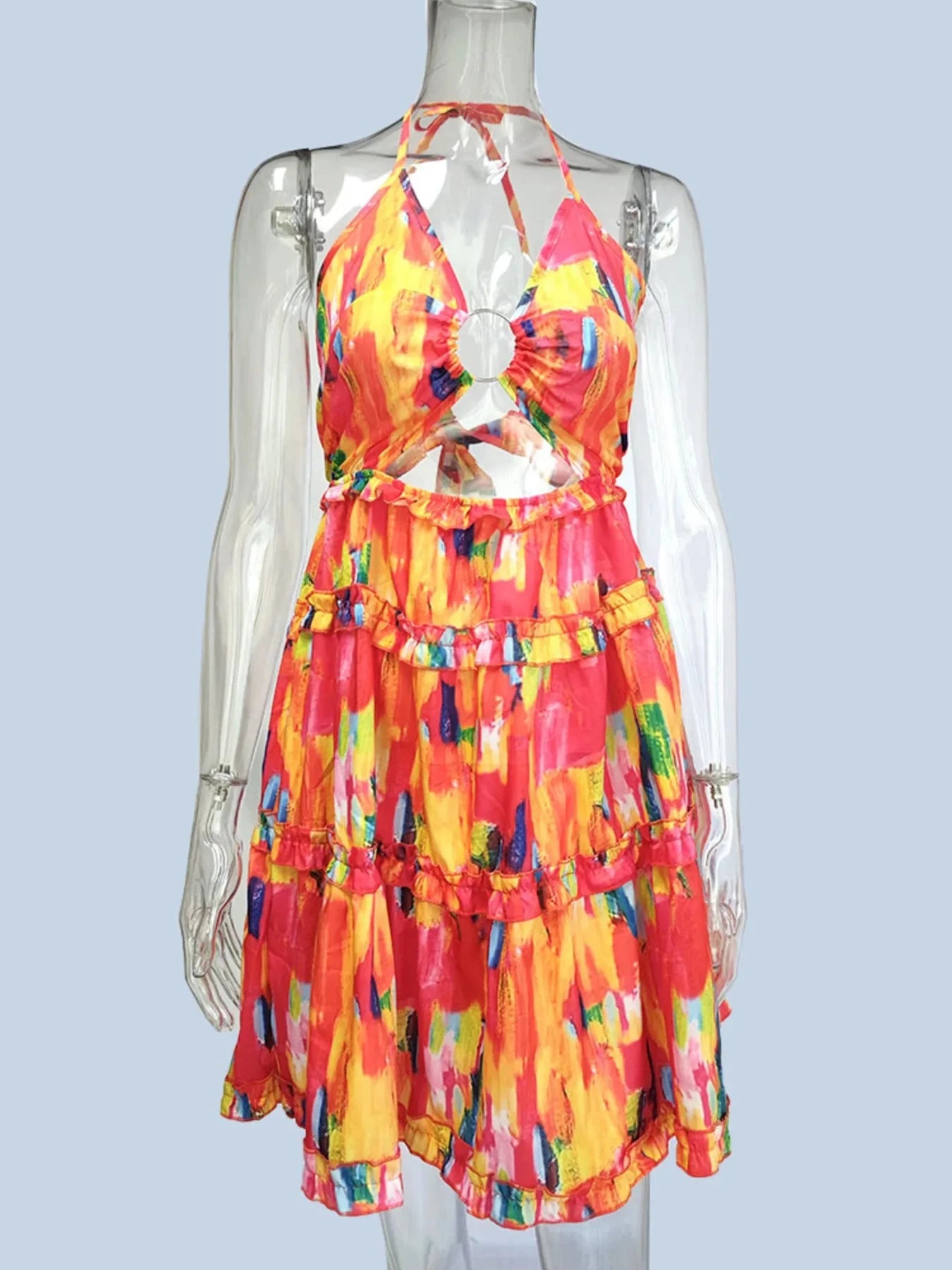 Full Size Cutout Halter Neck Cami Dress Plus Size