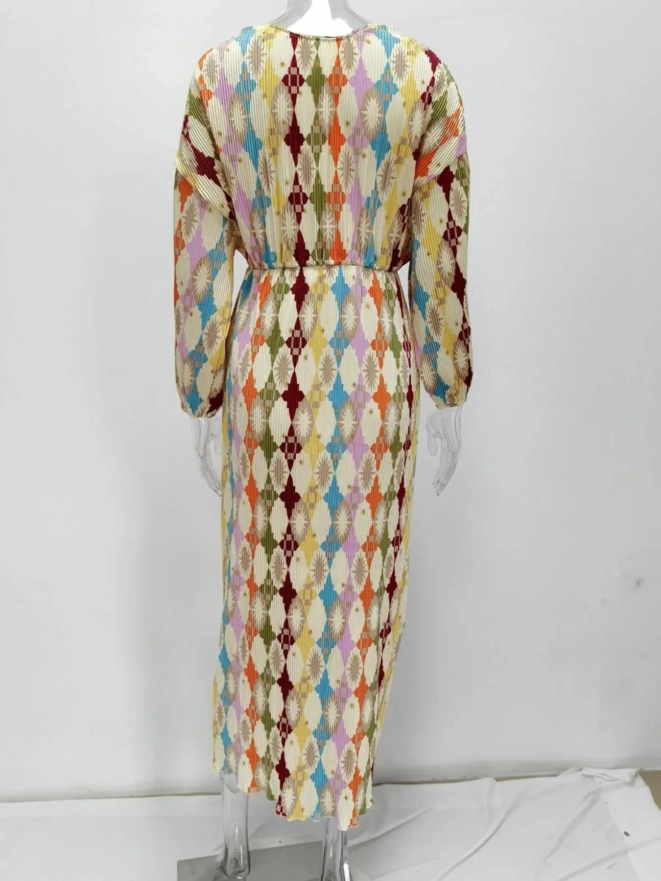 Full Size Printed Deep V-Neck Dress Plus Size