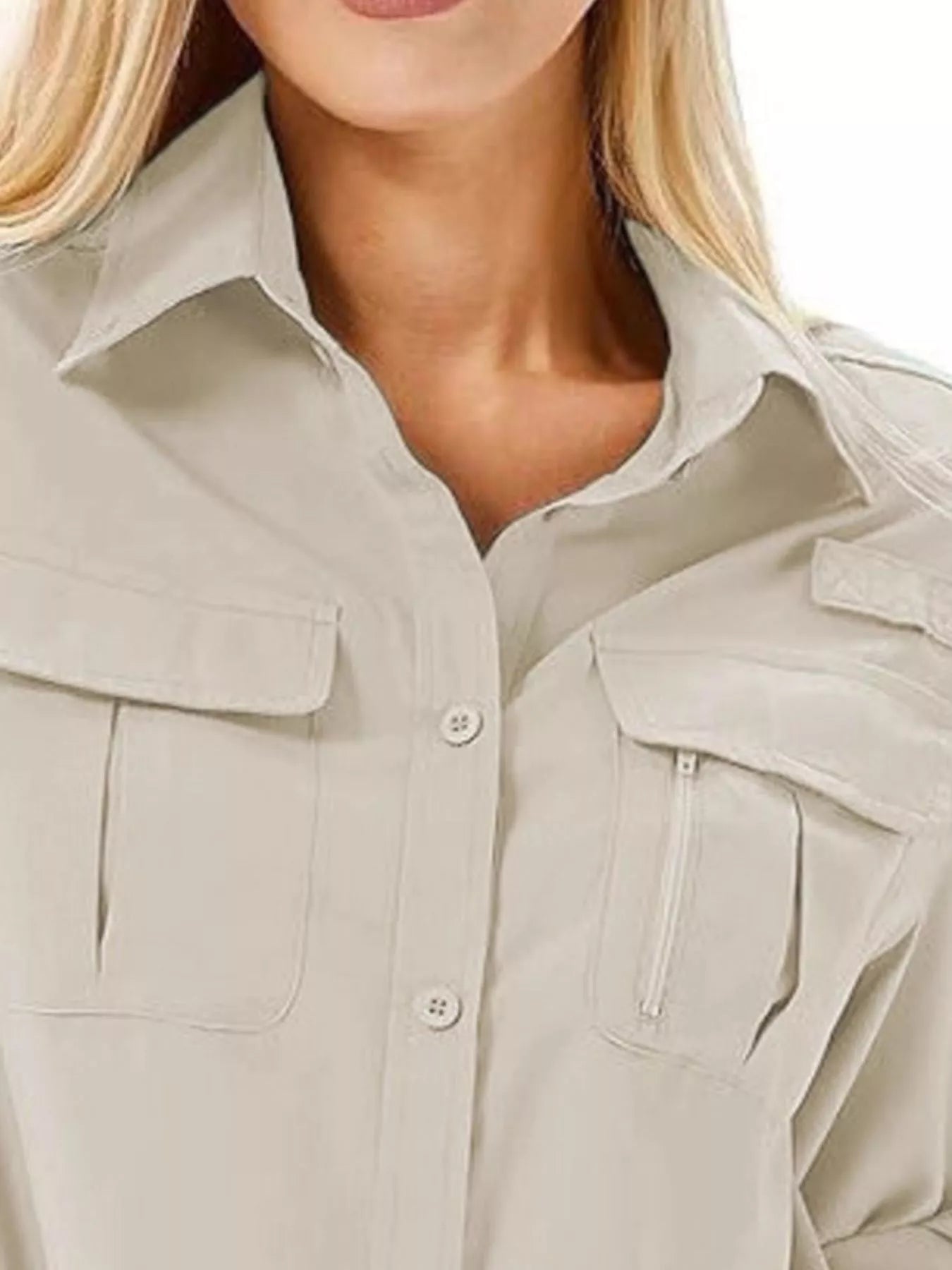 Full Size Roll-Up Sleeve Button Up Shirt Plus Size