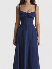 Full Size Slit Sweetheart Neck Cami Dress Plus Size Navy / S