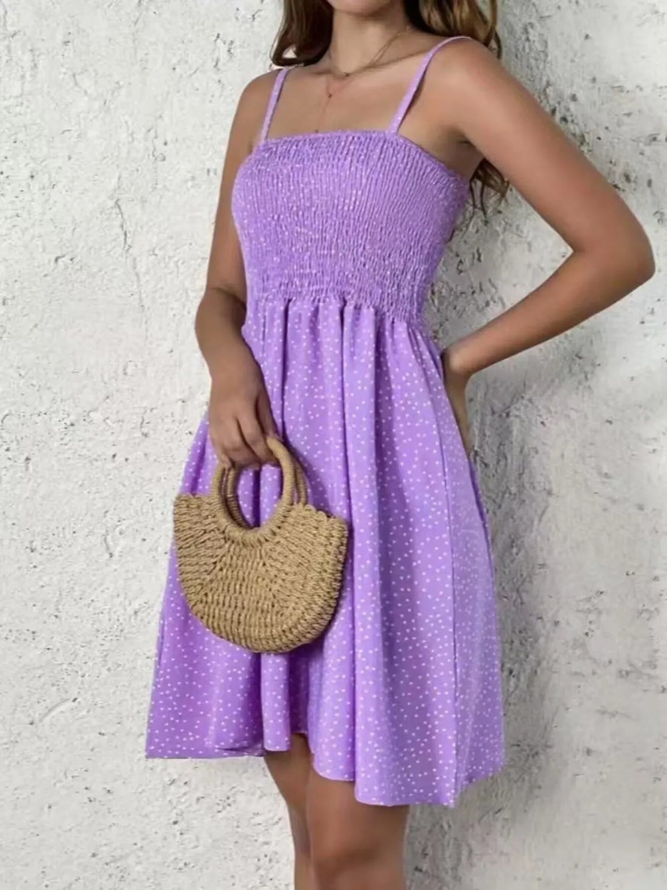 Full Size Smocked Square Neck Cami Dress Plus Size