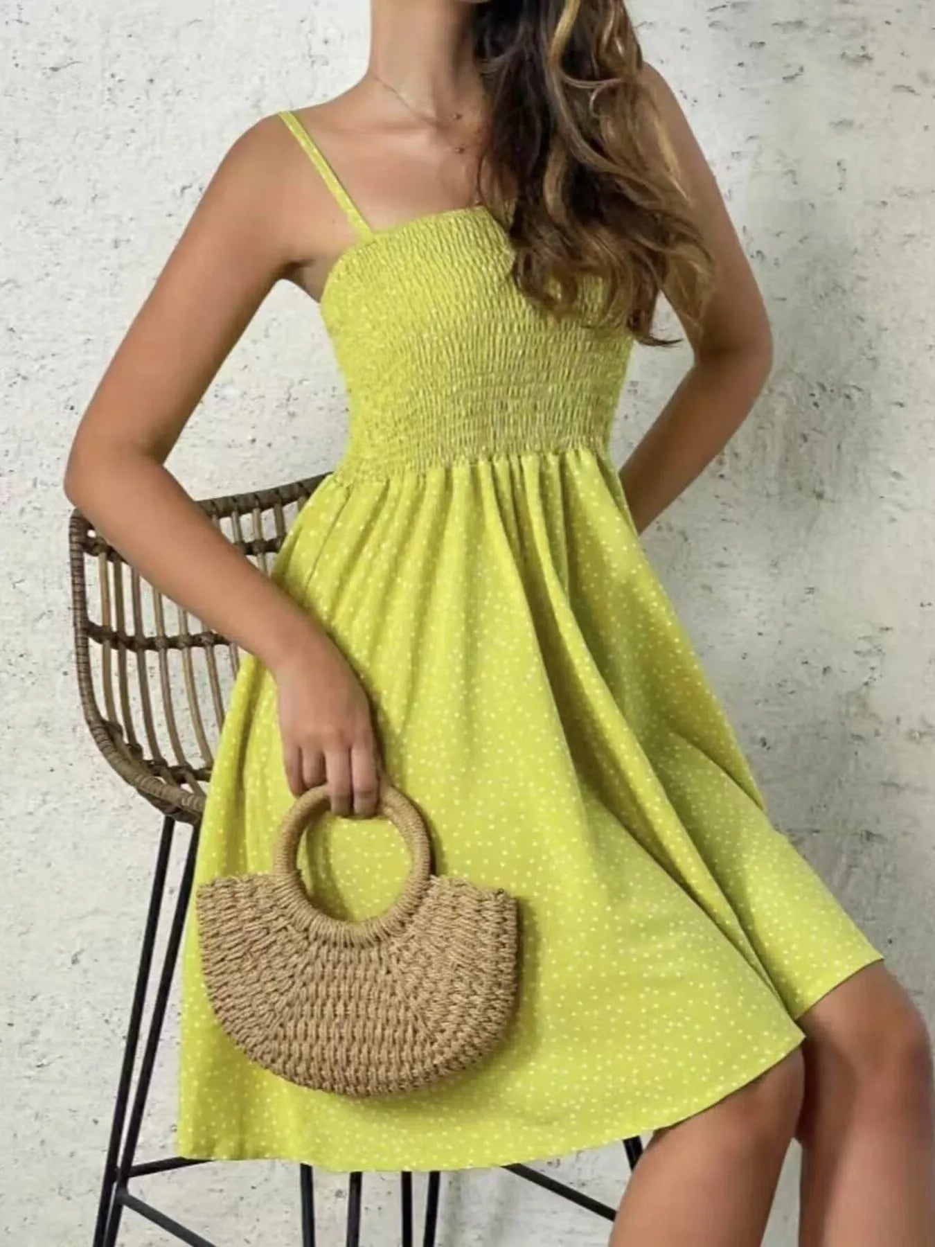 Full Size Smocked Square Neck Cami Dress Plus Size