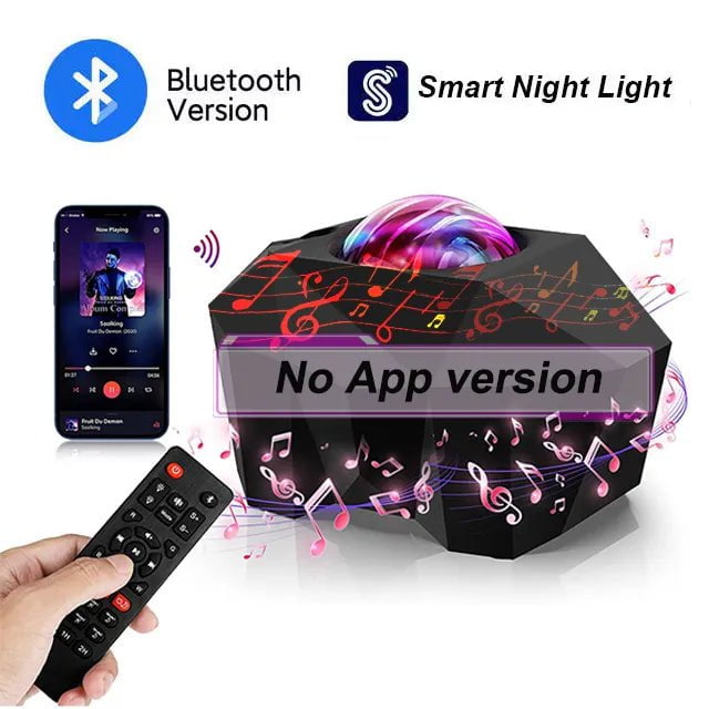 Galaxy Night Light Bluetooth Speaker: Star Projector with White Noise Aurora Bluetooth No APP