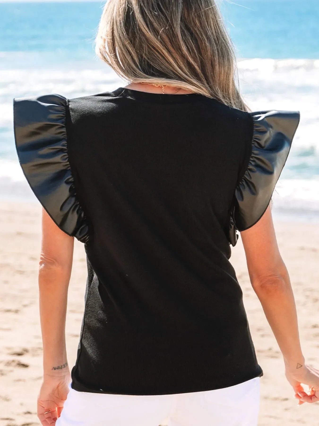 GAME DAY Ruffle Sleeve Blouse