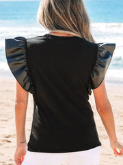 GAME DAY Ruffle Sleeve Blouse