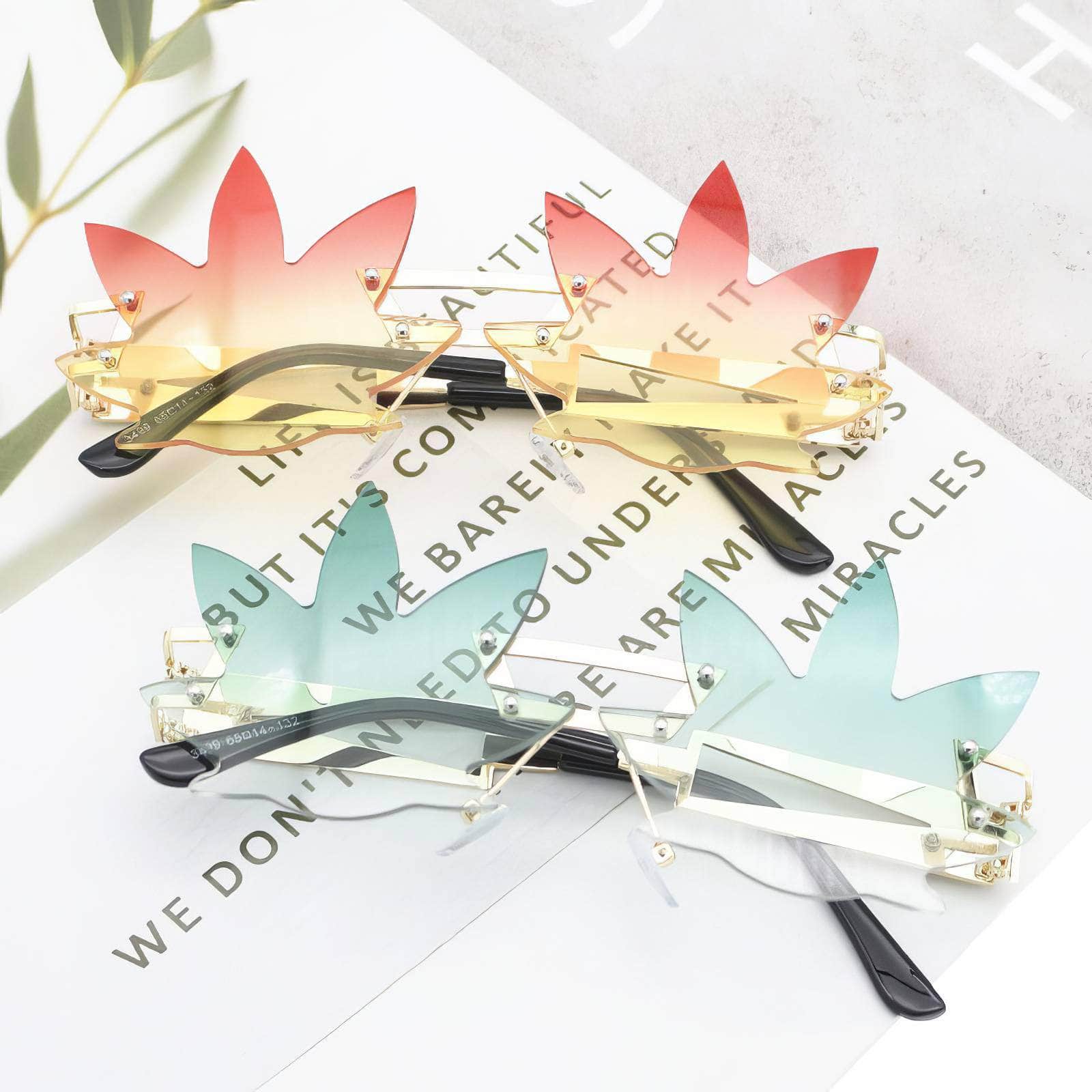 Generic Maple Leaf Sunglasses Unique Style