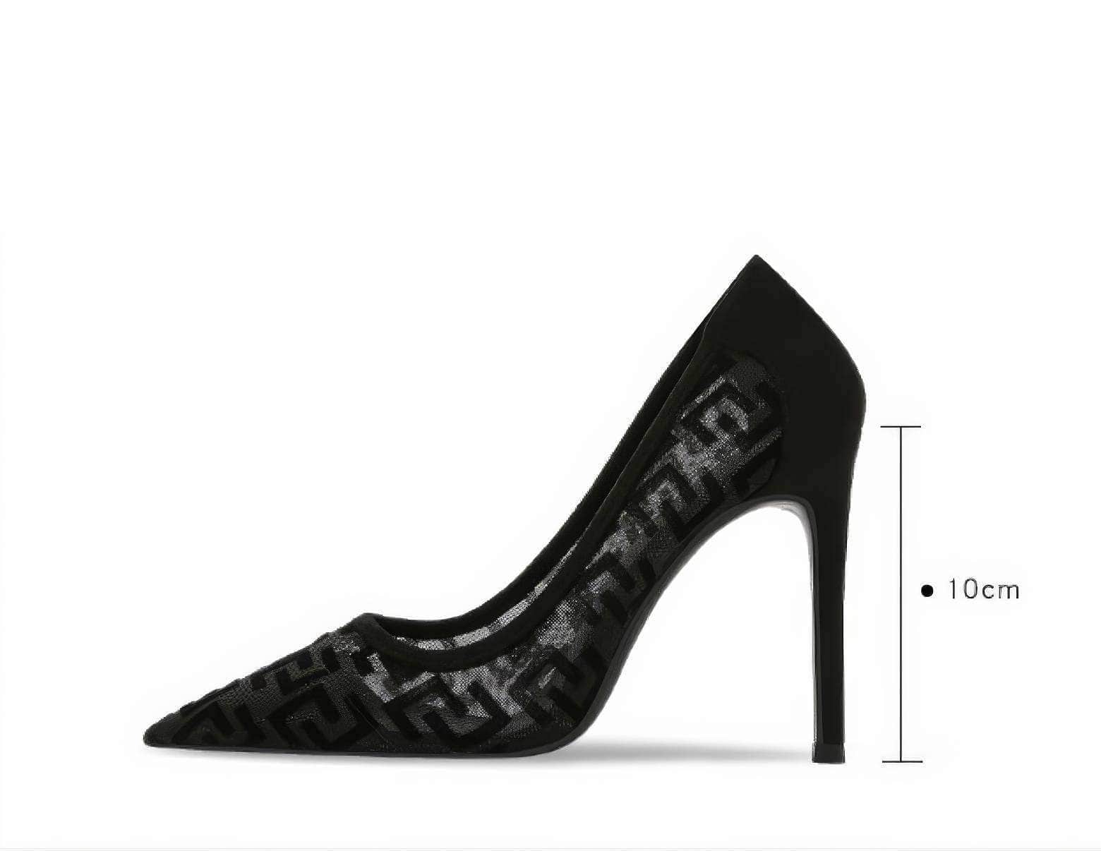 Geometric Monogram Pointed Toe Heels