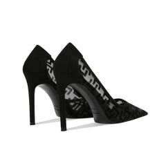 Geometric Monogram Pointed Toe Heels