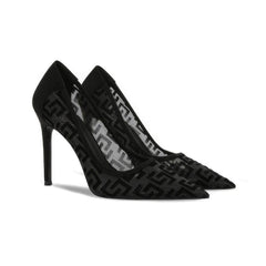 Geometric Monogram Pointed Toe Heels EU 31 / Black / 6CM