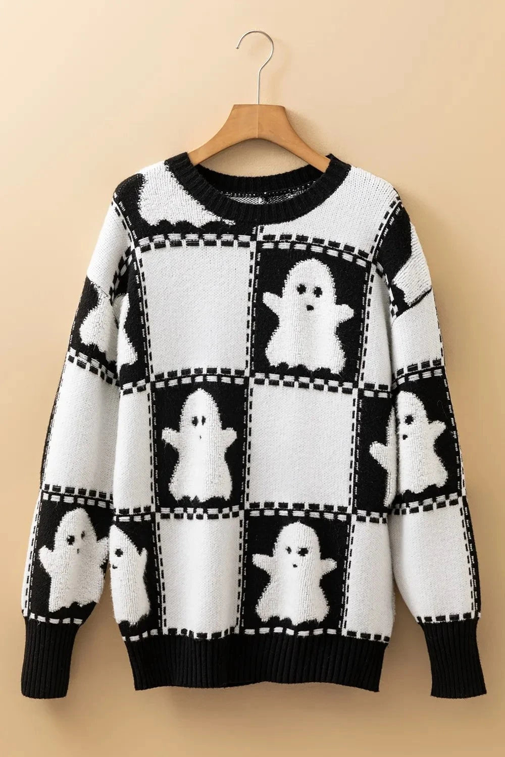Ghost Checkered Round Neck Sweater