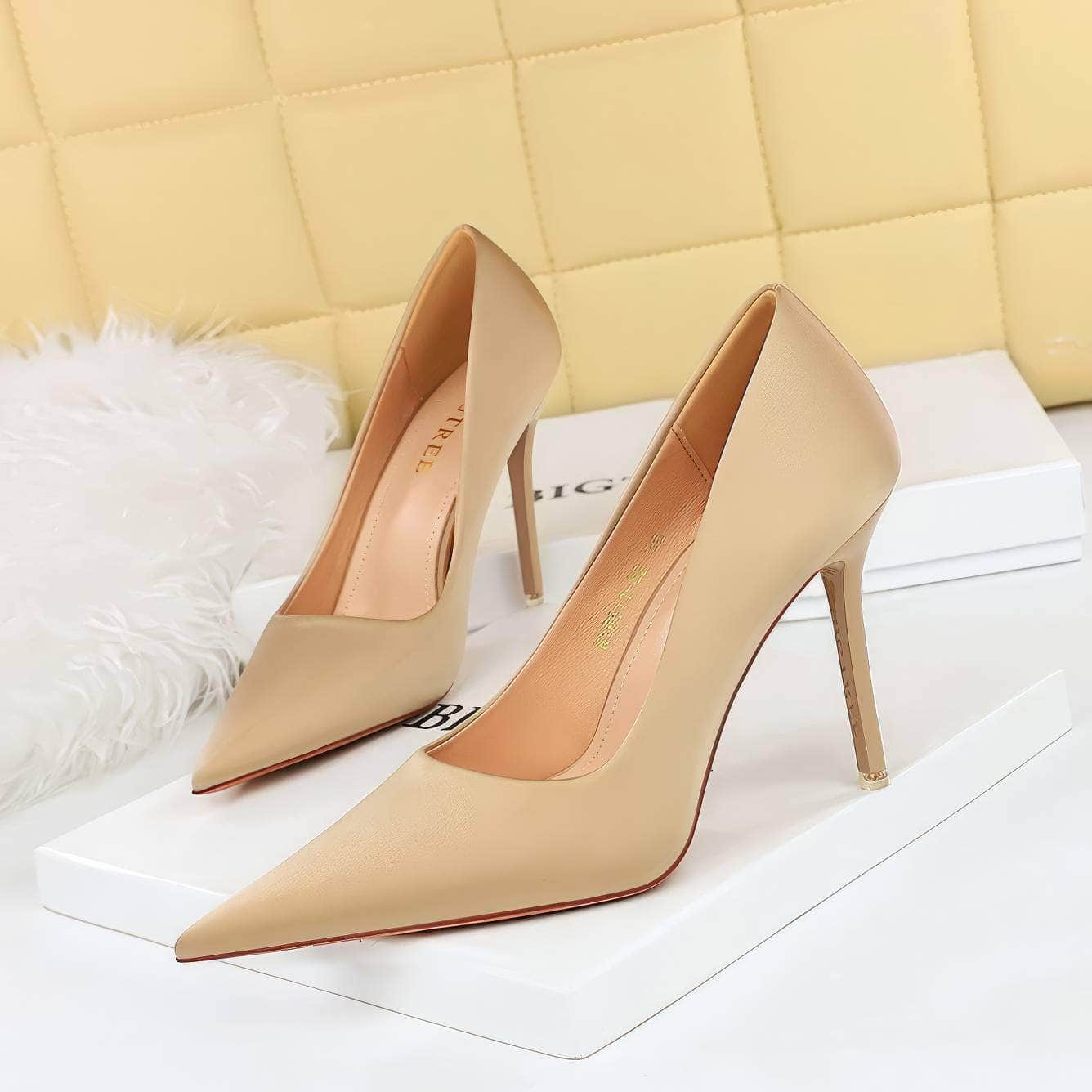 Glammed Satin Court Stiletto Pumps