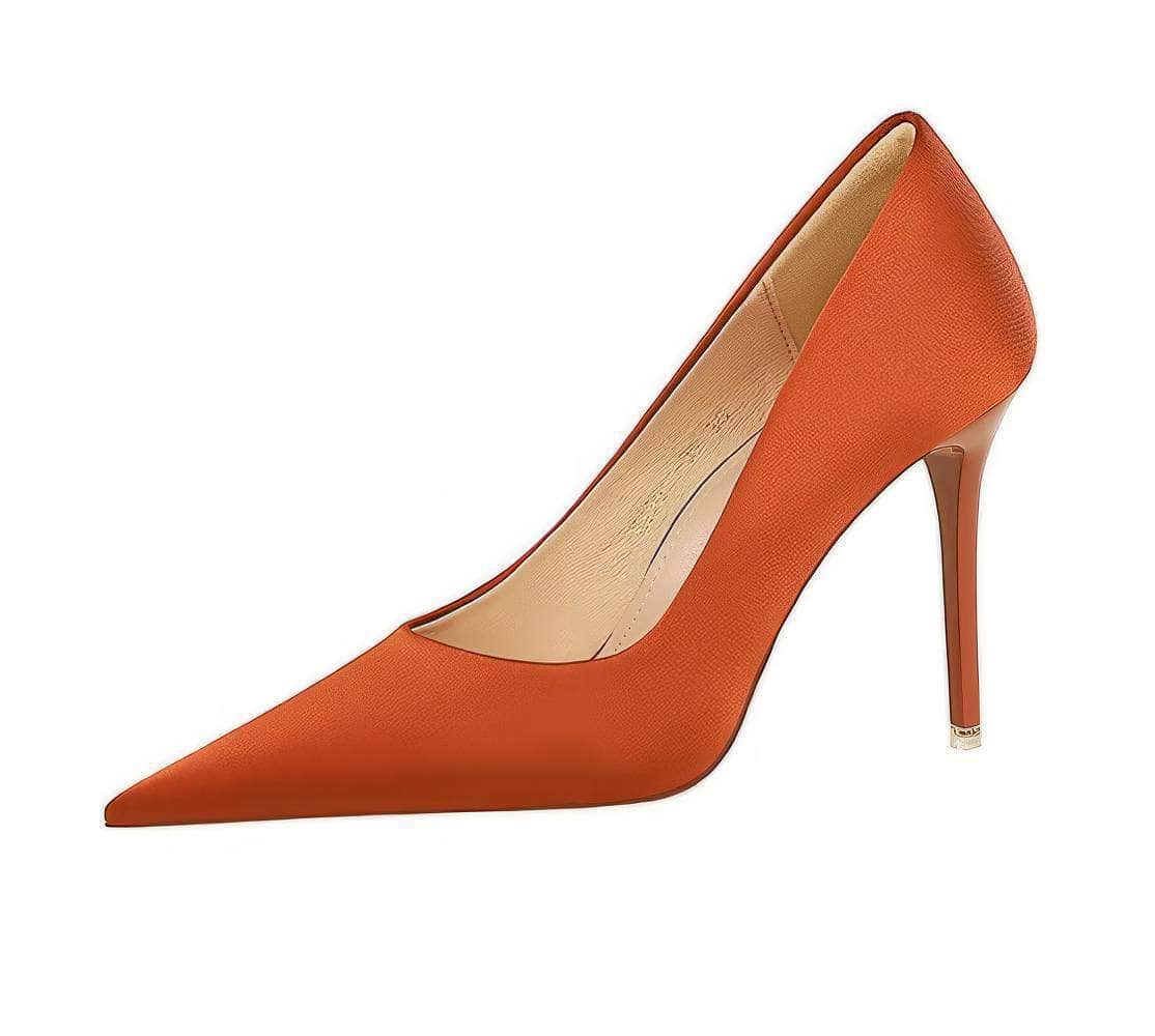 Glammed Satin Court Stiletto Pumps
