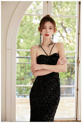 Glittering Sequin Fitted Evening Gown
