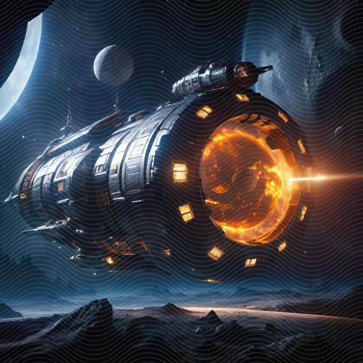 Glowing Sci-Fi Spacecraft