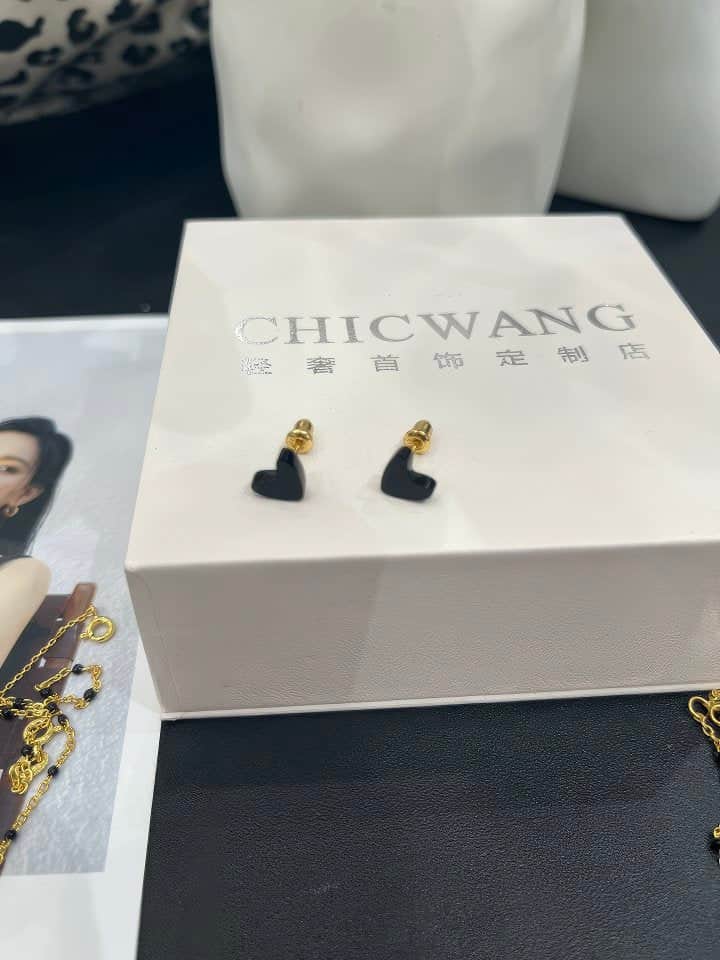 Gold & Black Bead Earring Earrings