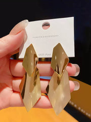 Gold Iridescent Geometric Earrings