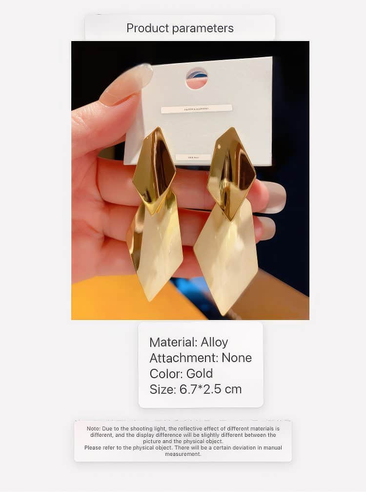 Gold Iridescent Geometric Earrings