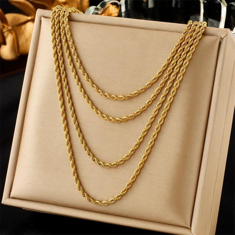 Gold Multilayer Trendy 4in1 Necklace N2250