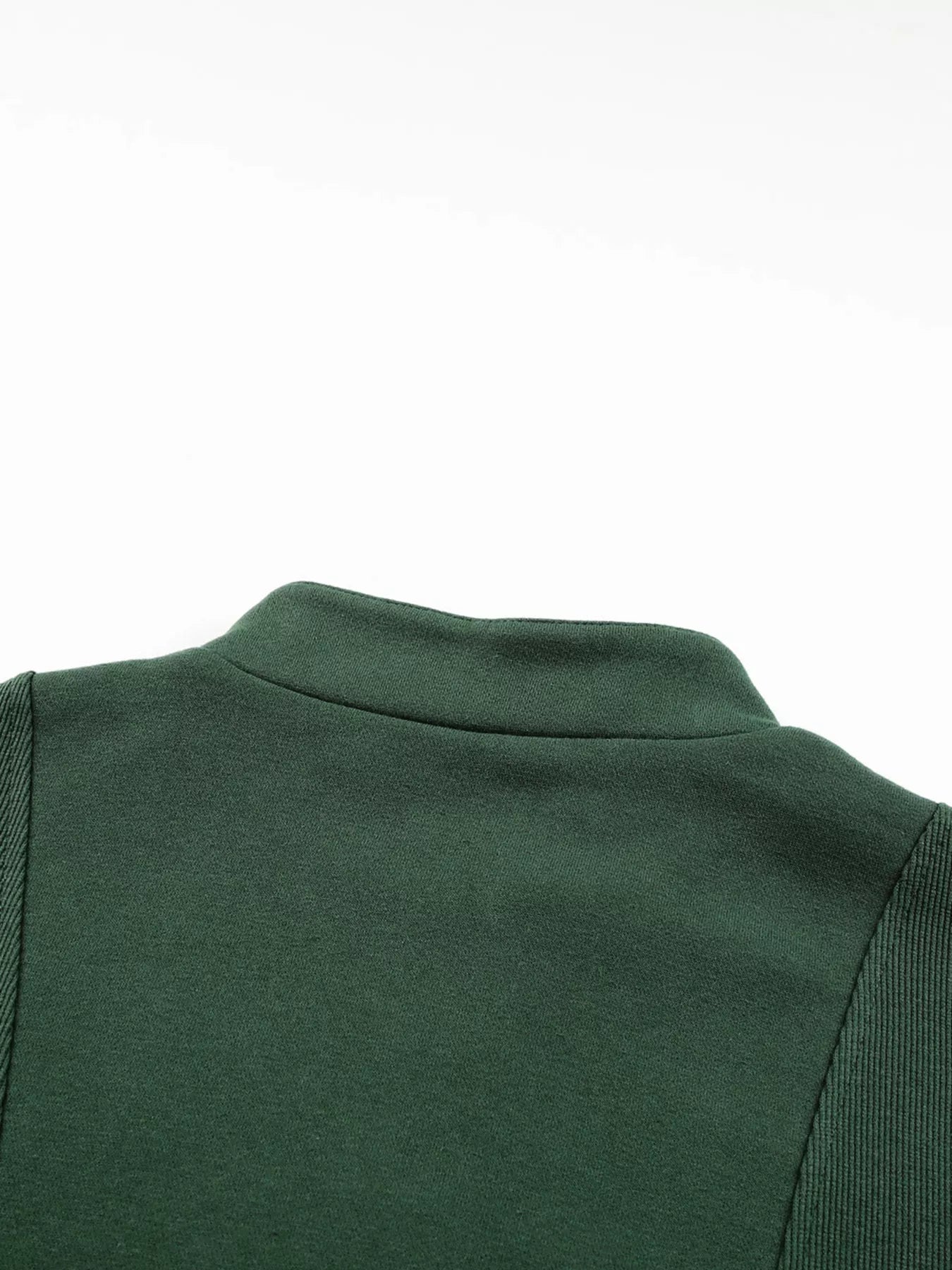 Half Zip Stand Collar Exposed Seam Solid Color Casual Sweatshirt