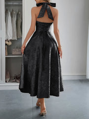 Halter Neck Midi Dress with Pockets