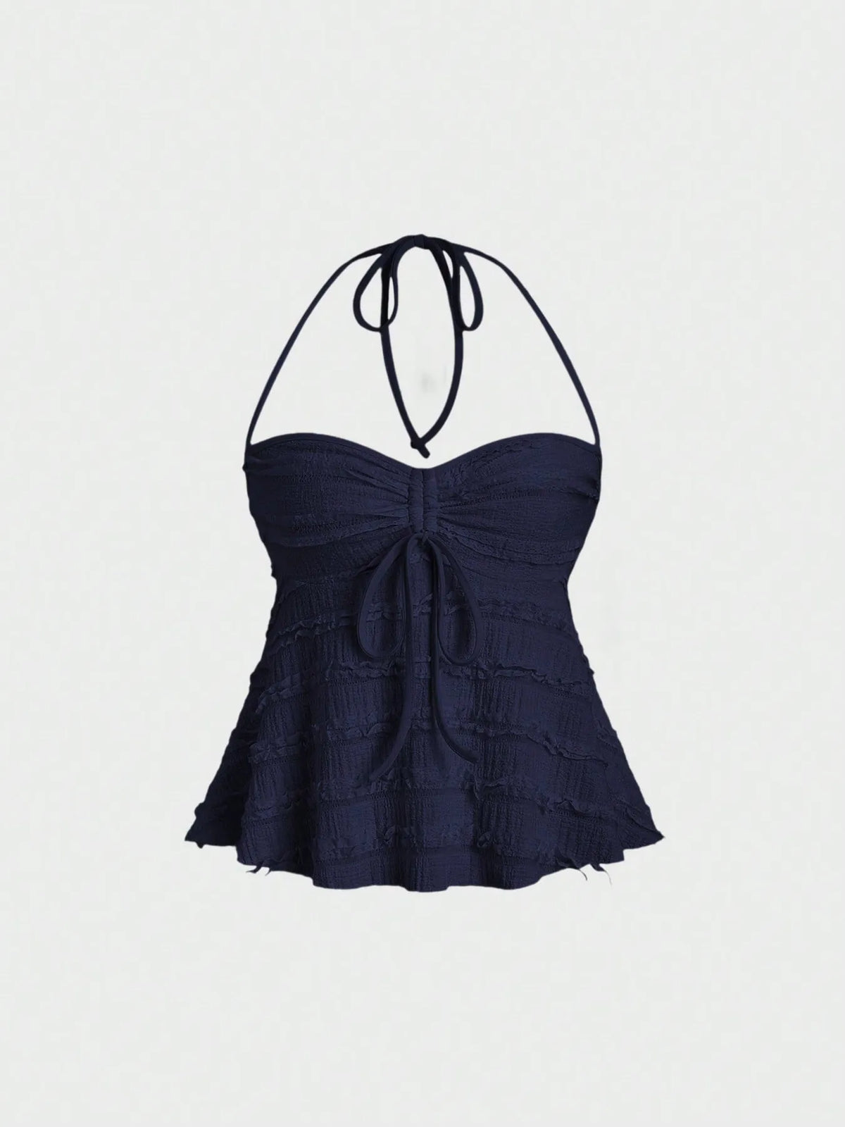 Halter Neck Sweetheart Neck Cami Navy Blue / M