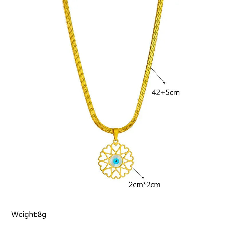 Heart Eye Shape Pendant Necklace N1908