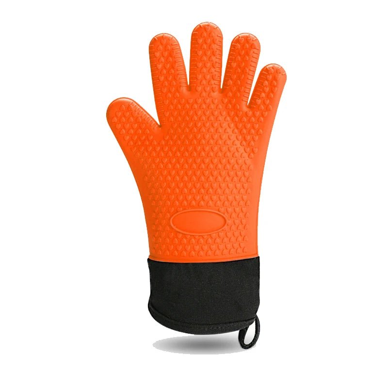 Heat-resistant, non-slip canvas oven mitts for baking and BBQ 1Pcs Orange