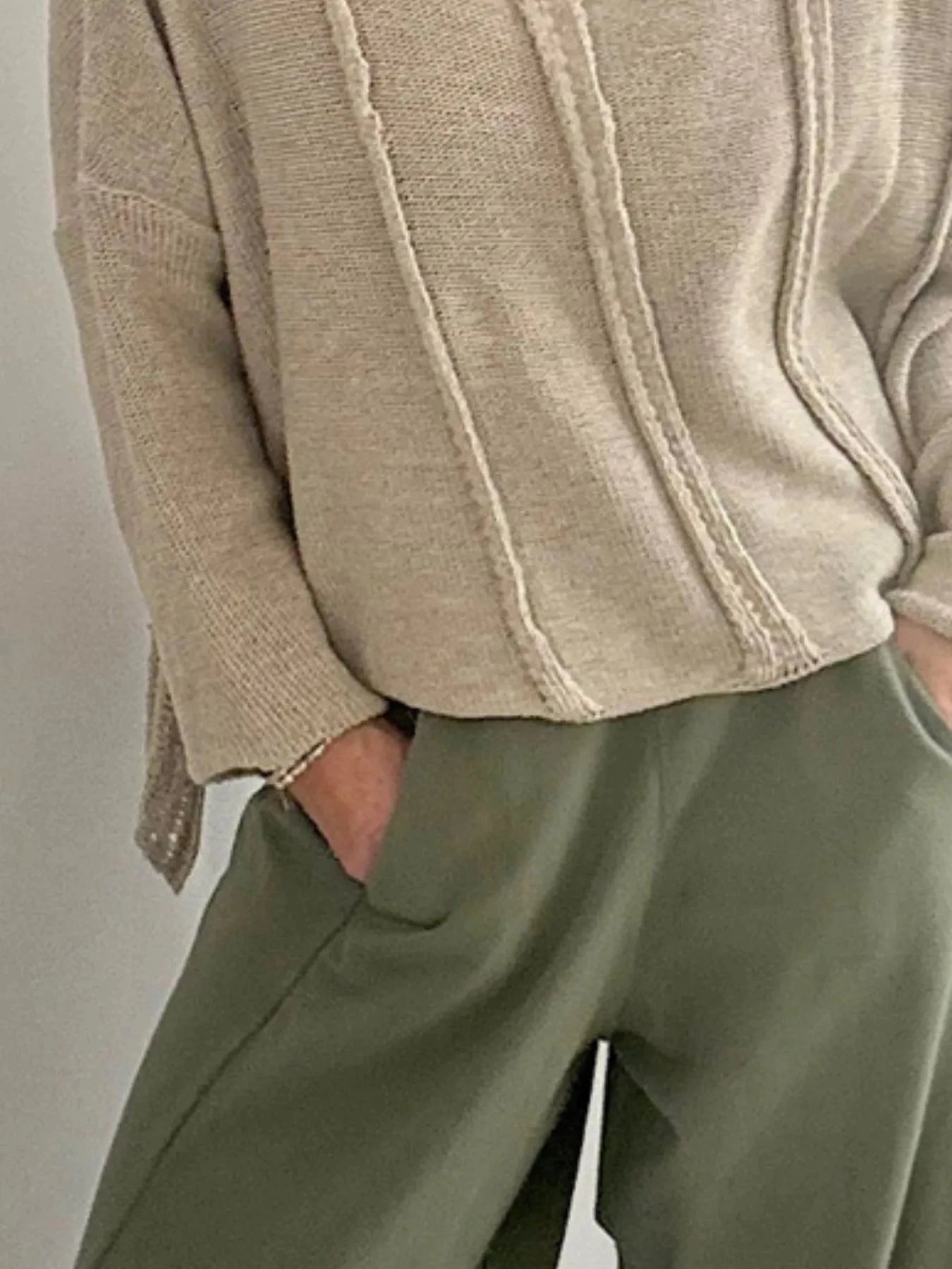 High-Low Drop Shoulder Sweater