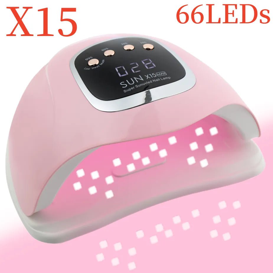 High-Power 300W UV Gel Nail Lamp X15 pink / US PLUG