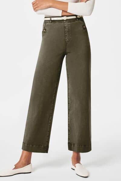 High Waist Jeans with Pockets Olive Brown / S
