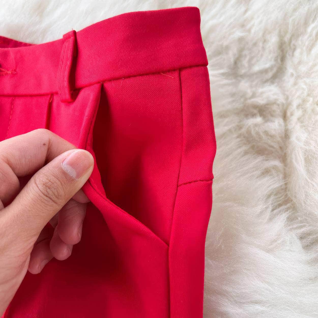 High Waist Pleated Seam Detailed Wide Leg Pants