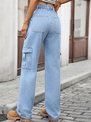 High-Waisted Cargo Jeans