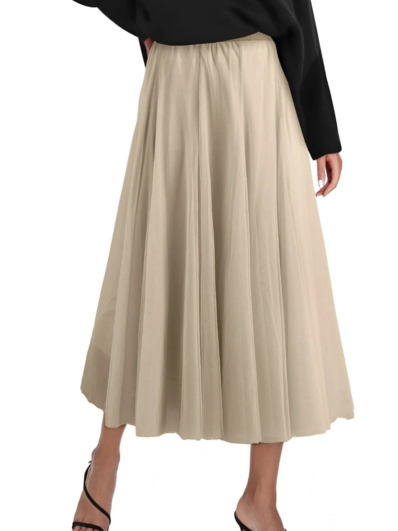 High-Waisted Midi Skirt